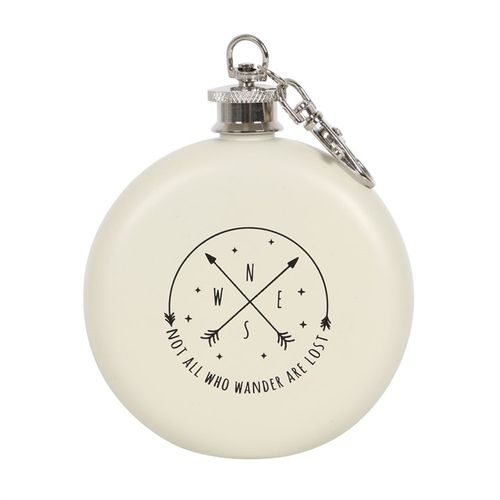HAPPY CAMPER HIP FLASK WITH KEYRING - LAST CHANCE