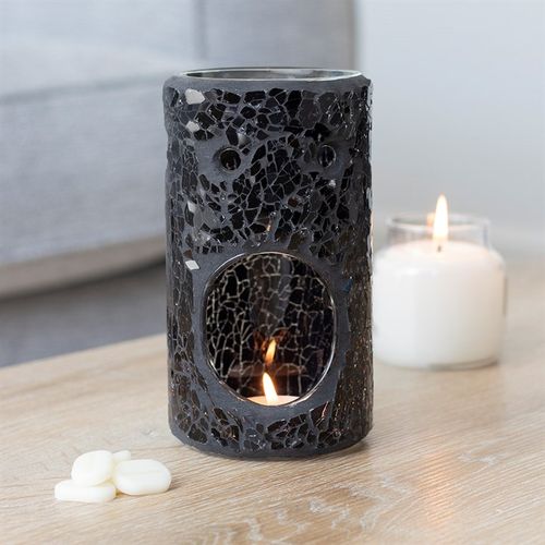 PILLAR CRACKLE GLASS OIL BURNER