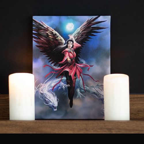 19X25CM AIR ELEMENT SORCERESS CANVAS PLAQUE BY ANNE STOKES - LAST CHANCE