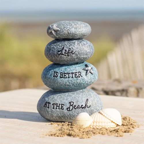 LIFE IS BETTER AT THE BEACH RESIN STONE ORNAMENT