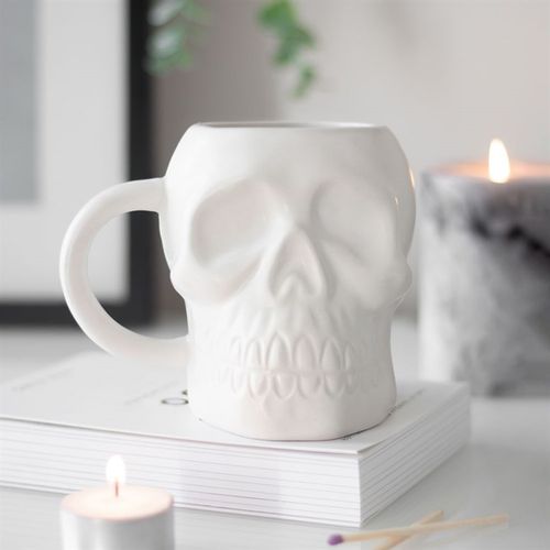 MATTE WHITE SKULL MUG