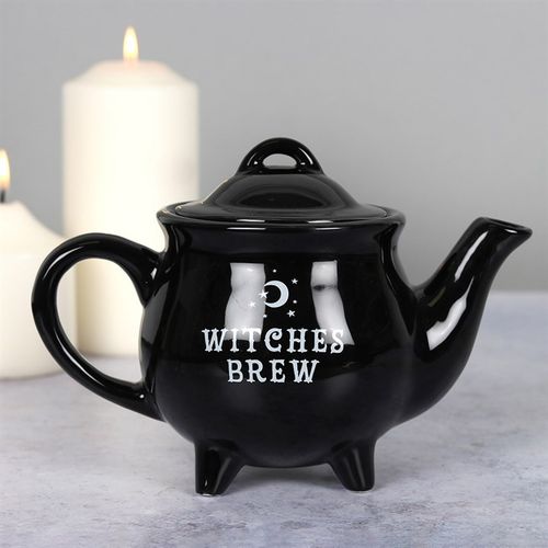 WITCHES BREW BLACK CERAMIC TEA POT