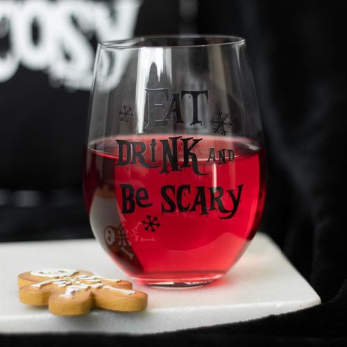 EAT, DRINK & BE SCARY STEMLESS GLASS - LAST CHANCE