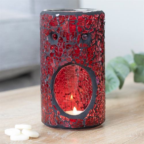 PILLAR CRACKLE GLASS OIL BURNER