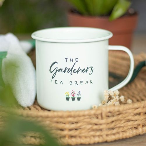 GARDENER'S TEA BREAK ENAMEL MUG