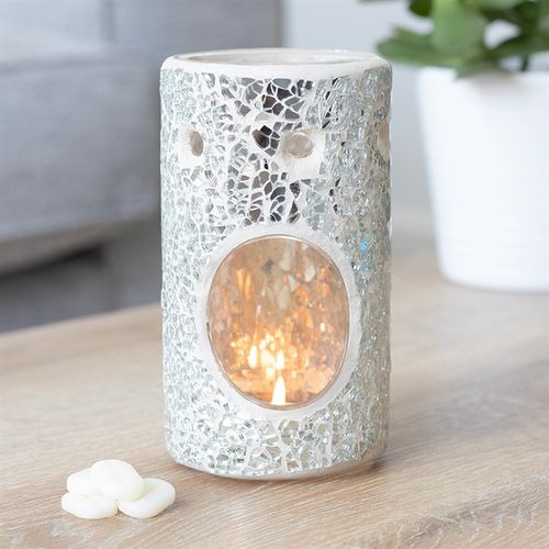 PILLAR CRACKLE GLASS OIL BURNER