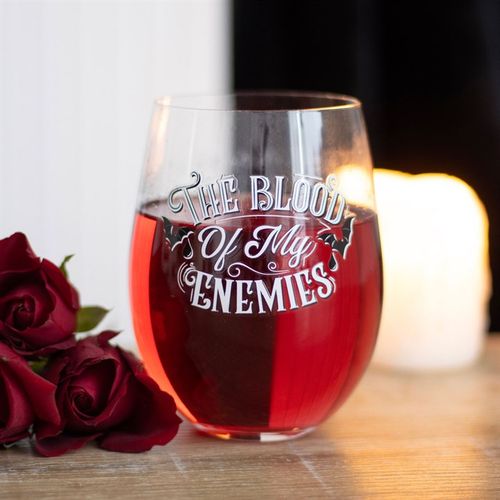 BLOOD OF MY ENEMIES STEMLESS WINE GLASS