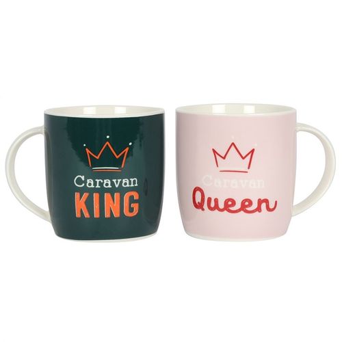 CARAVAN KING AND QUEEN MUG SET