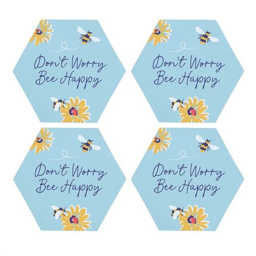 DON'T WORRY BE HAPPY COASTER SET