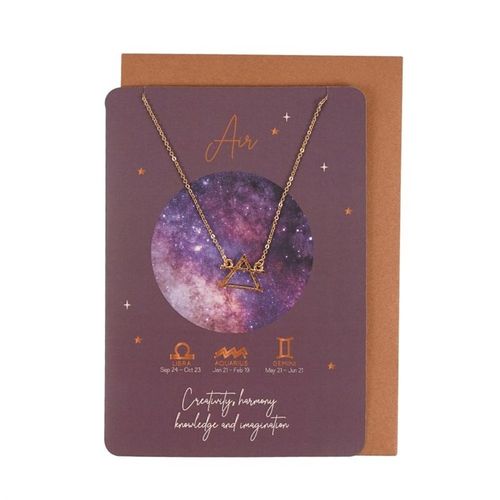 AIR ELEMENT ZODIAC NECKLACE CARD