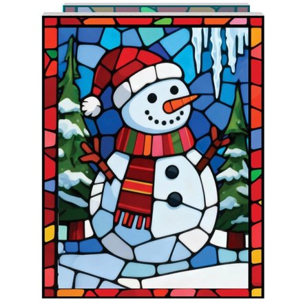Light Up Snowman Plaque, 21cm