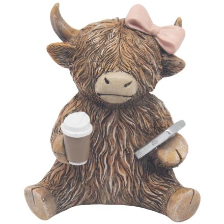 Coffeeholic Highland Cow Ornament