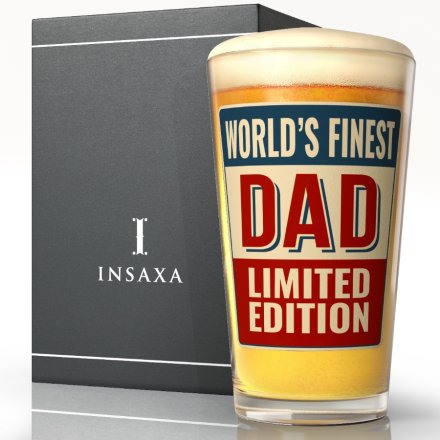 World’s Finest Dad Beer Glass, 1 pint / 570ml