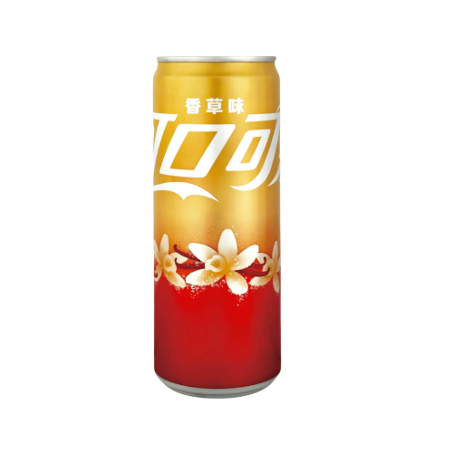 Coca Cola Vanilla Flavour Fizzy Drink Slimline Can 330ml