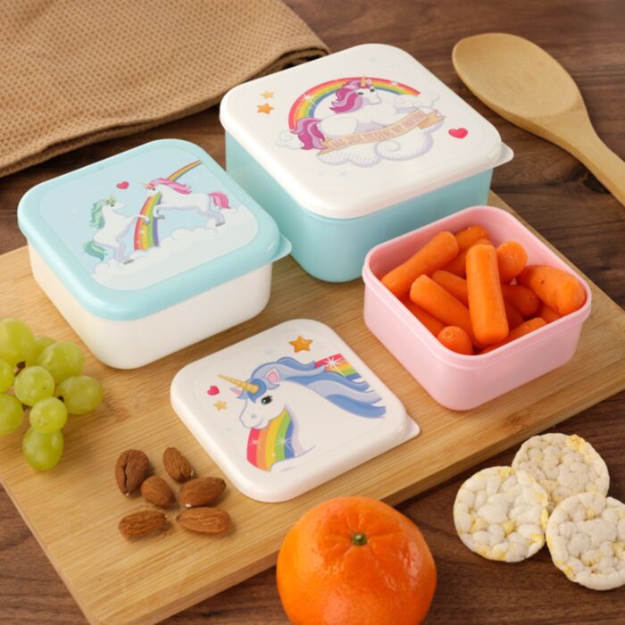 Set of 3 Lunch Box S/M/L Enchanted Rainbows Unicorn