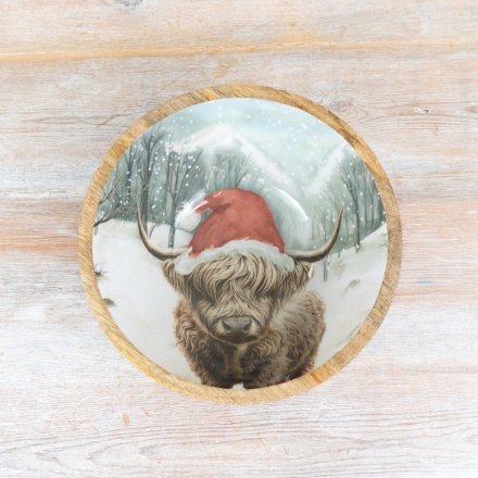 Winter Highland Cow Bowl, 17cm