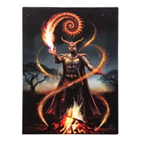 19x25cm Fire Element Wizard Canvas Plaque by Anne Stokes - LAST CHANCE