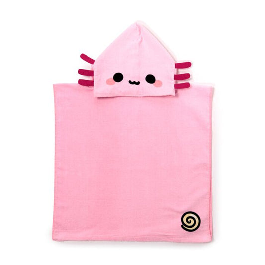 Kids Hooded Towel - Adoramals Maddie the Axolotl