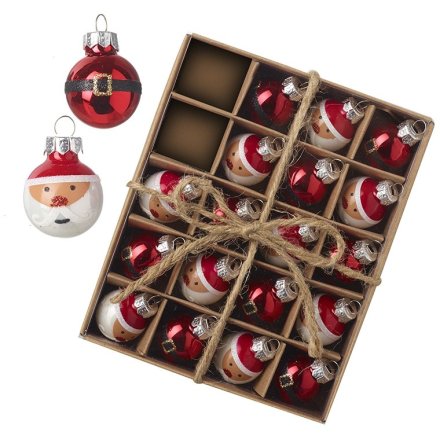 Glass Santa Head and Belt Baubles Set