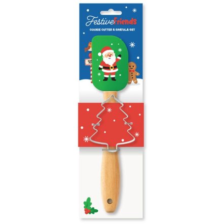 Festive Friends Christmas Spatula & Cookie Cutter Set, 25cm