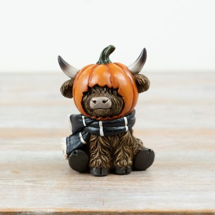 Highland Cow Pumpkin Deco, 11.5cm
