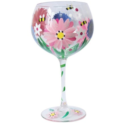 Alliums & Bees Gin Glass, 21cm
