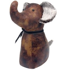 Faux Leather Elephant Doorstop