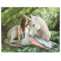 25x19cm Small Pure Heart Canvas Plaque by Anne Stokes - LAST CHANCE