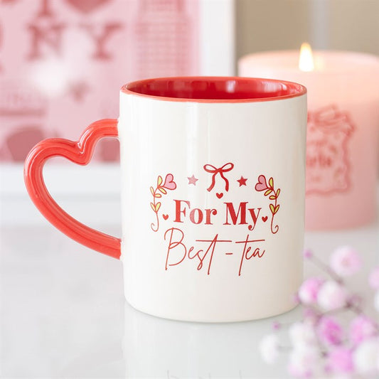 For My Best-Tea Mug with Heart Handle