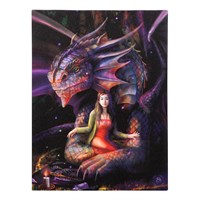 19x25cm Spirit Dragon Canvas Plaque by Anne Stokes - LAST CHANCE