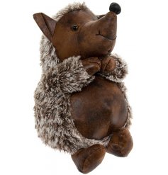Faux Leather Hedgehog Doorstop 33 cm