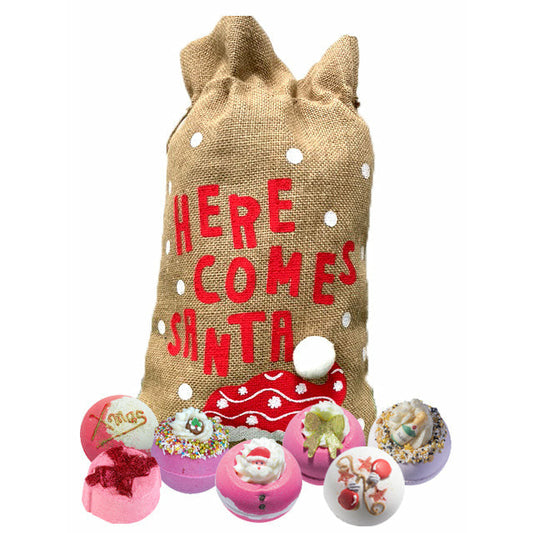 Here Comes Santa Hessian Sack