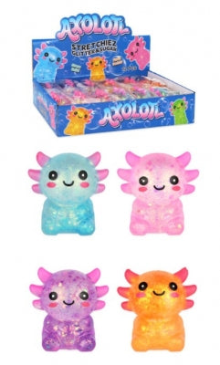 Mini Sparkly Axolotl Squeeze Toy with Sugar/Maltose Filling