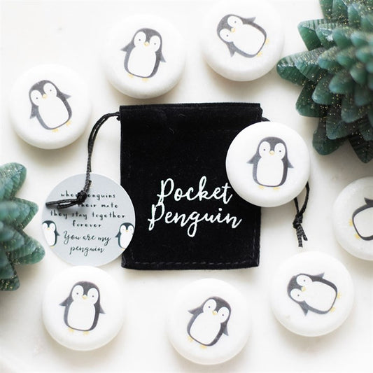 Pocket Penguin Marble Keepsake Stone