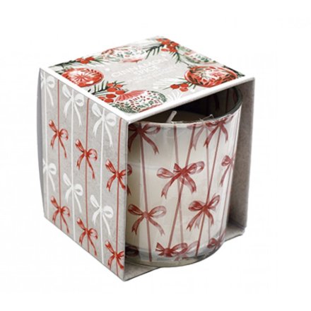 Baubles & Bows Box Candle, 7.5cm