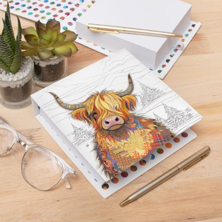 Cameron Highland Cow Memo Pad, 14cm
