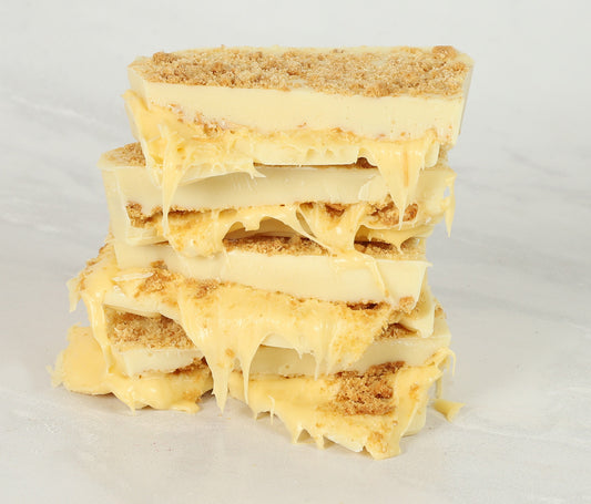 Lemon Cheescake Stuffed White Chocolate Slab