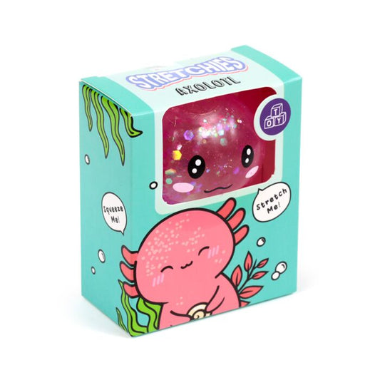 Stretchy Squeezy Fidget Toy - Glitter Axolotl
