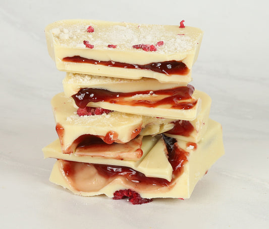 Eton Mess White Chocolate Slab– Raspberry & Meringue Chocolate Bar