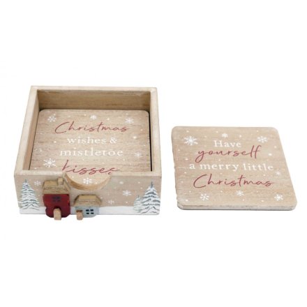 Set of 4 Xmas Coaster, 11.5cm