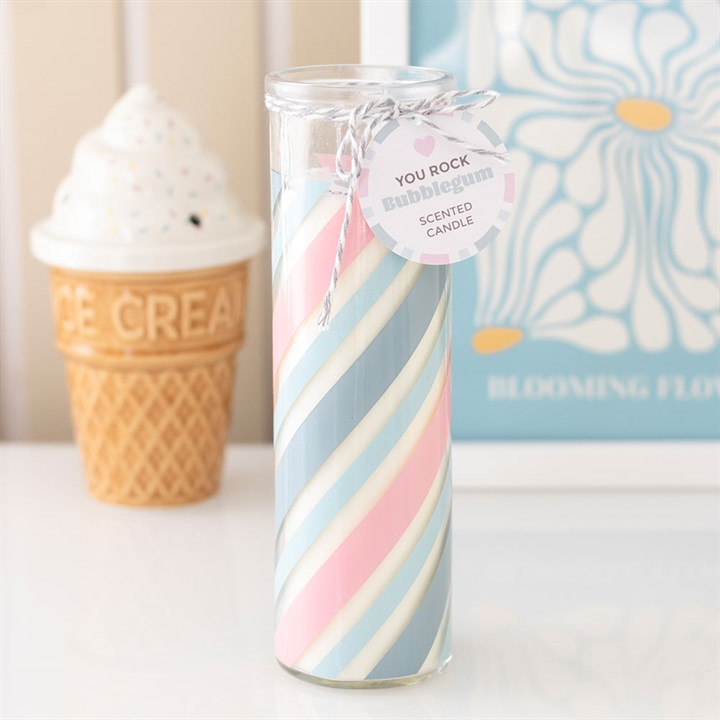 Candy Stripe Bubblegum Tube Candle