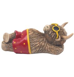 Highland Cow Beach Time Deco