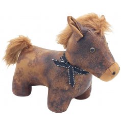 Faux Leather Horse Doorstop