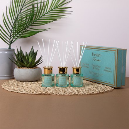 Set of 3 Teal Diffusers Teal, 8cm