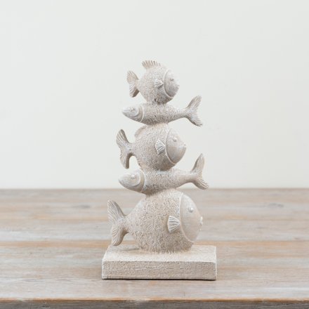 Tall Coastal Fish Ornament, 26cm