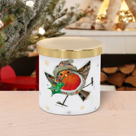 Bug Art Xmas Robin Candle
