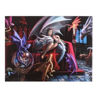 25x19cm Dragon Charm Canvas Plaque by Anne Stokes - LAST CHANCE