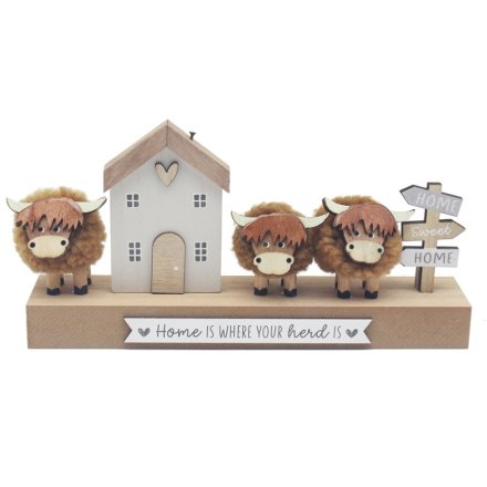 Highland Cows Plaque, 25cm
