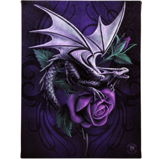 19x25cm Dragon Beauty Canvas Plaque by Anne Stokes - LAST CHANCE
